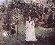 Berthe Morisot Catching the butterfly oil painting reproduction